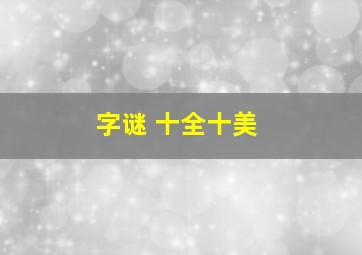 字谜 十全十美